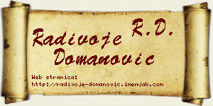Radivoje Domanović vizit kartica